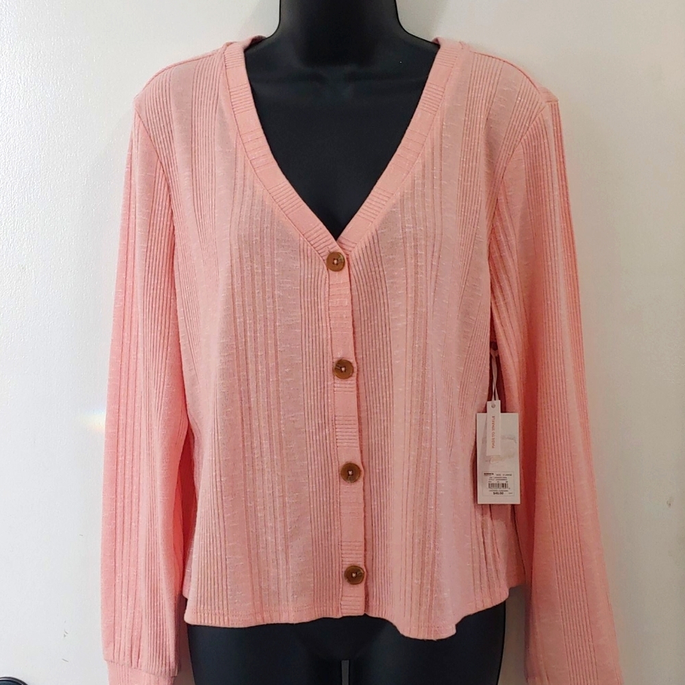 V-neck cardigan sweater